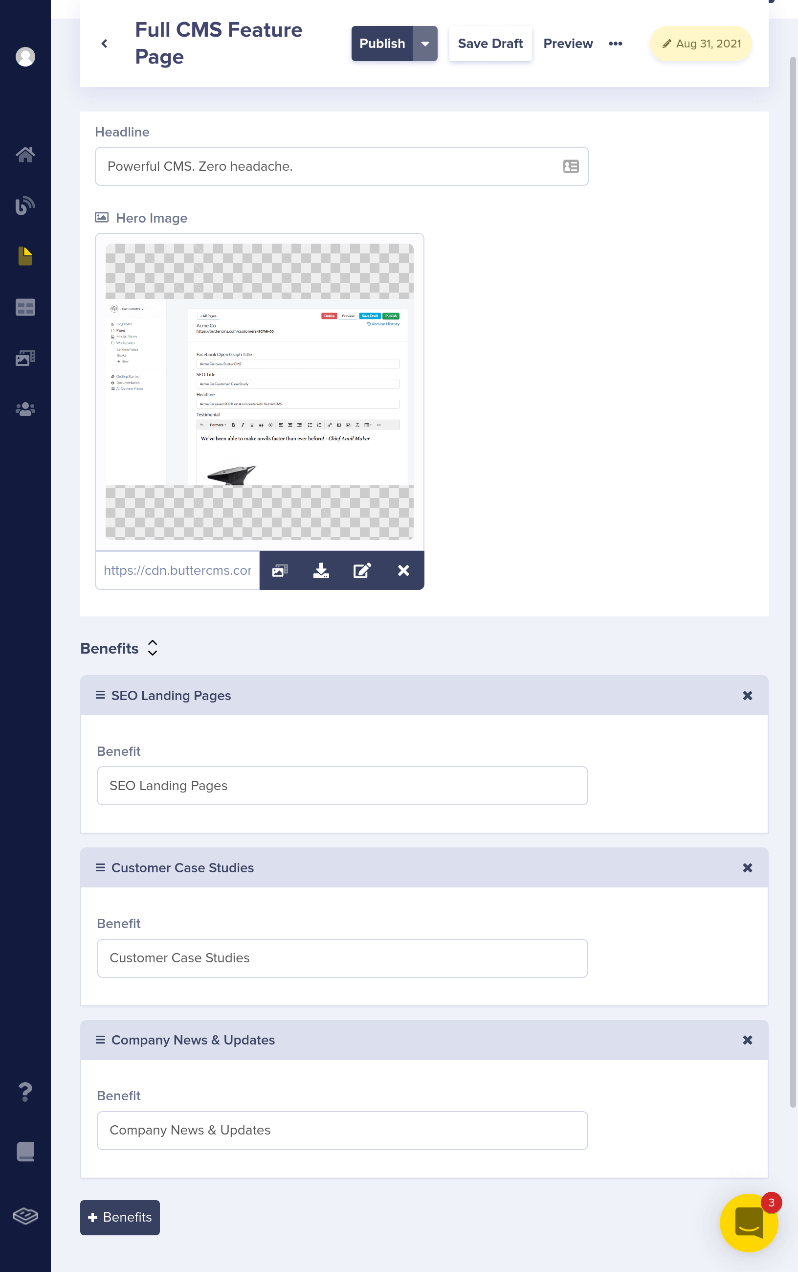 ButterCMS Feature Page