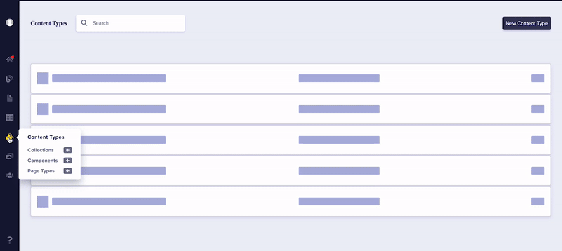 An animations showing the Creation, Filtering, and Updating of a 
            collection via the Content Types Pane