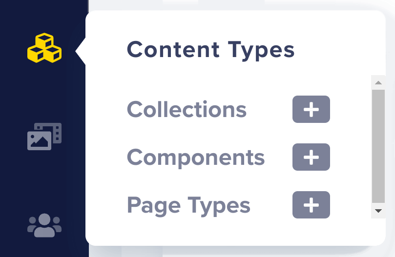 The content types pane